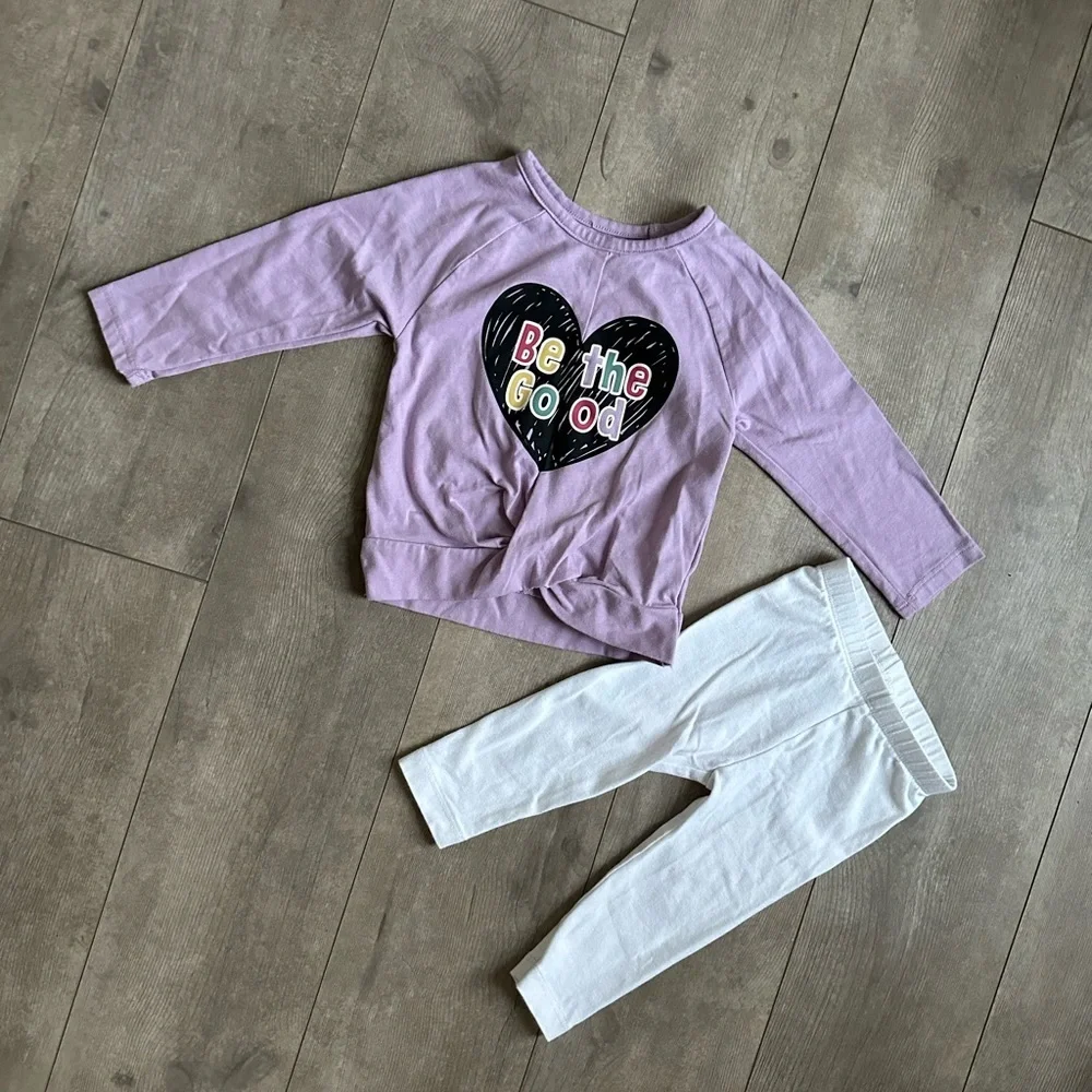 ‘Be the Good’ Matching Long Sleeve cozy set Old Navy Garanimals 12-18 M Girl